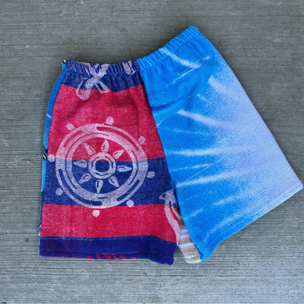 Upcycled Beach Towel Shorts S/M